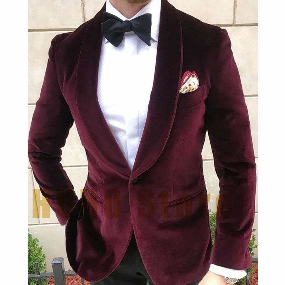 Coat for Men Blazers Luxury Designer Full Men's Suit Jackets Velveteen Fabric Slim Fashion Casual Commuting Groom Wedding Dress