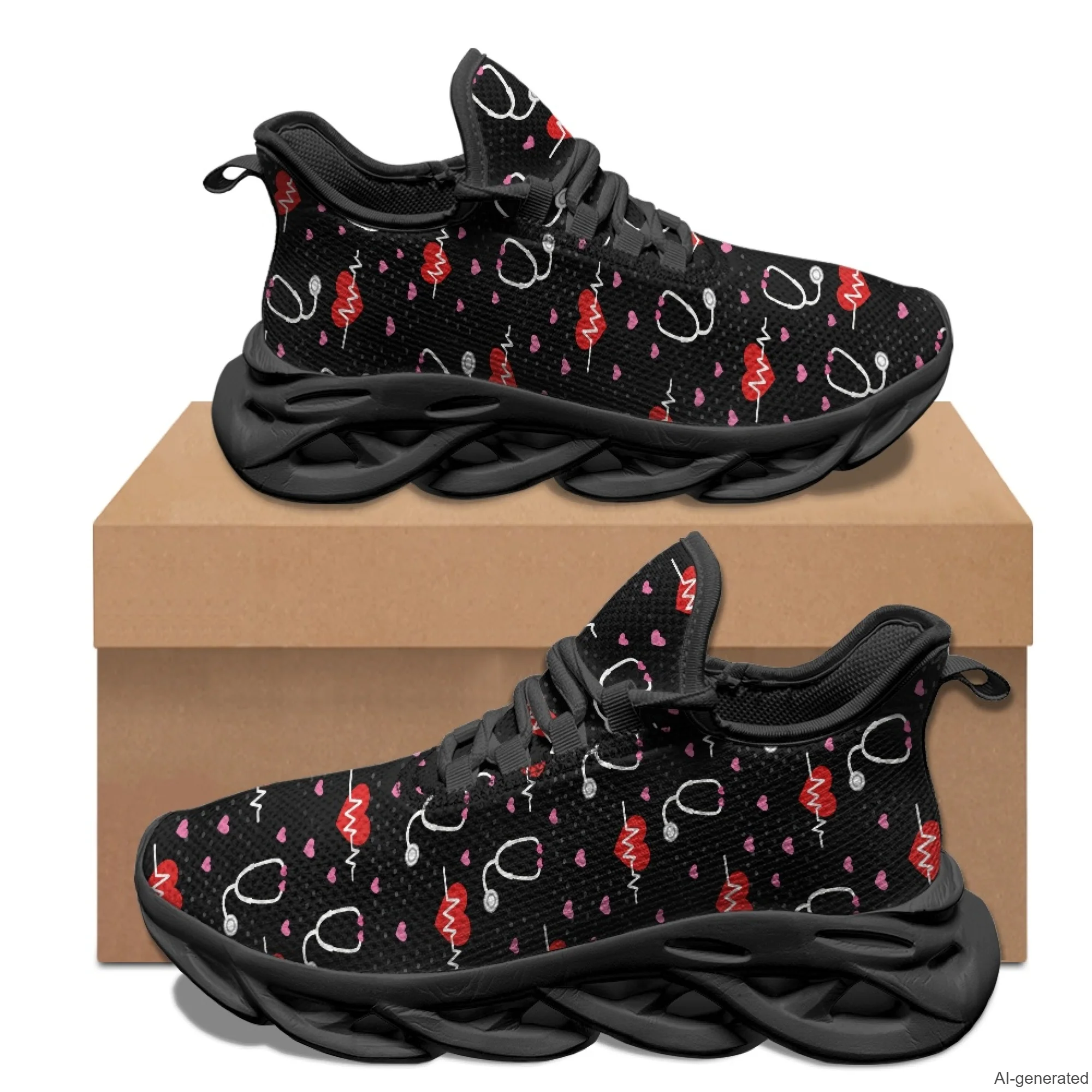 XIXIRIMIDO Max Soul Shoes Medical Pattern Print Running Shoes for Men Casual Fashion Women Snakers Walking Running Shoes 35-48
