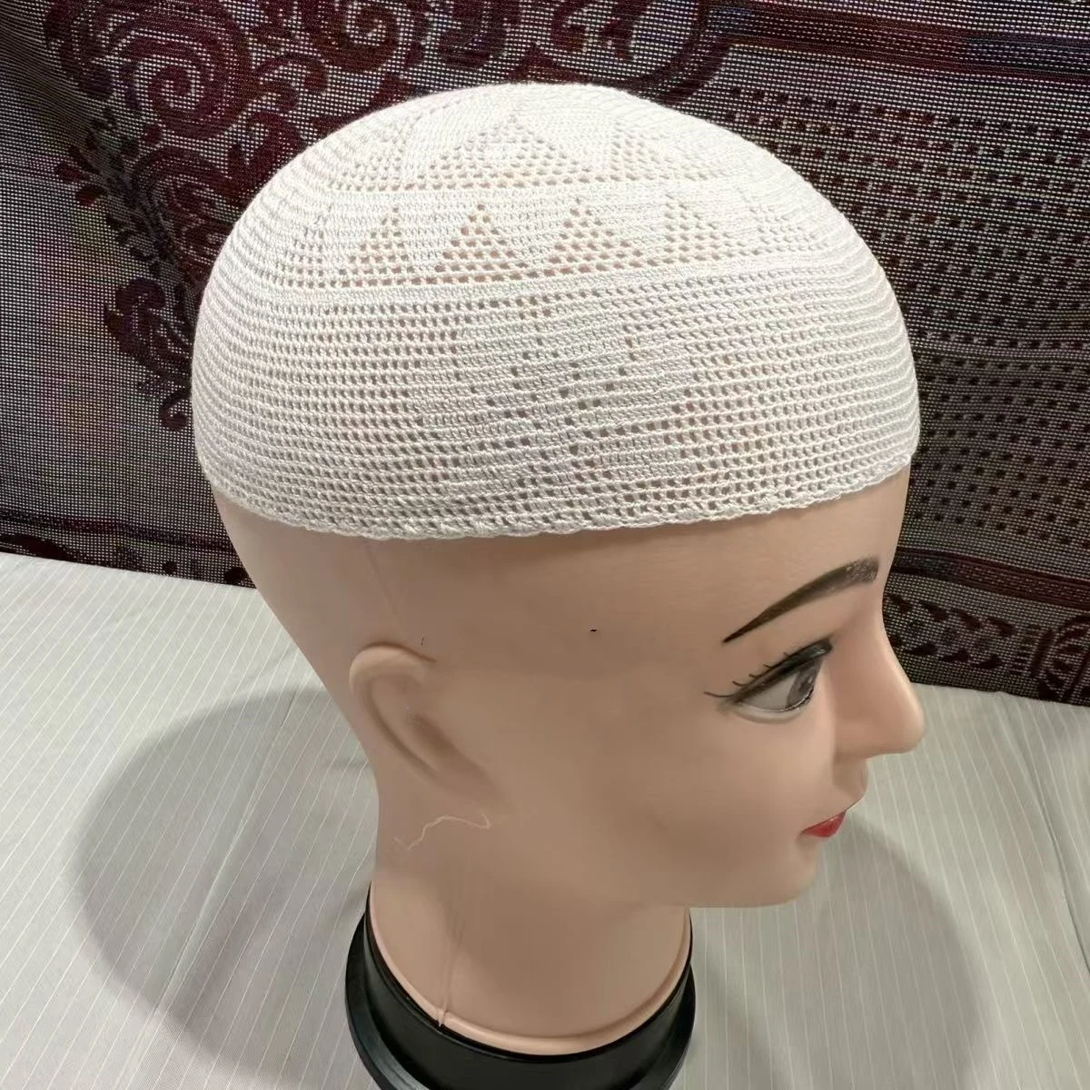 Muslim Caps For Men Clothing Freeshipping Skull Prayer Hat Knitted Mesh Kufi Kippah Islamic Saudi Arabia Jewish Summer 0774