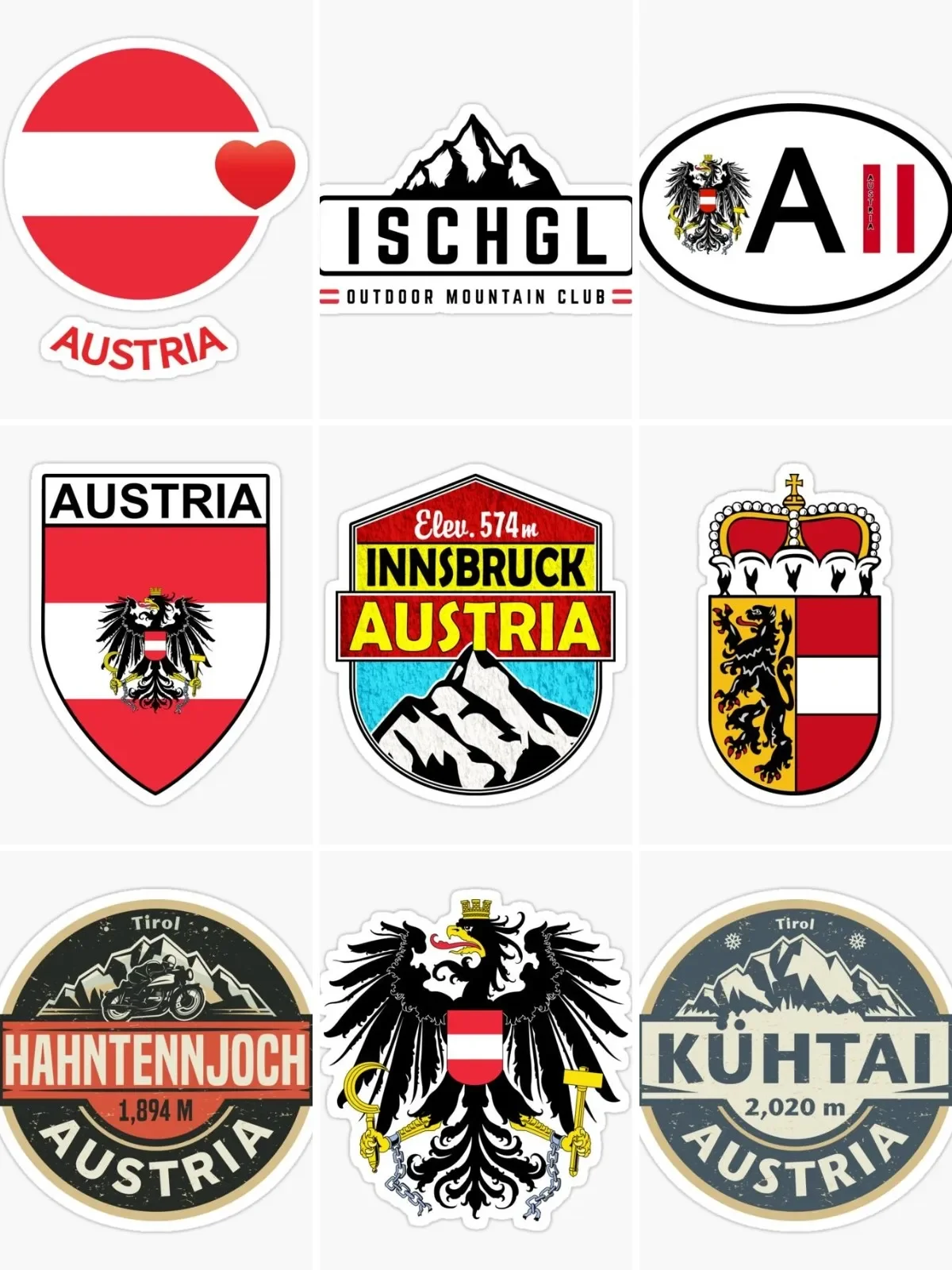 AliExpress Austria Flag Emblem Eagle Stickers Car Bumper Vinyl Window Truck Bicycle Wall Helmet Off-road Boat Motorcycle Decal Assecories