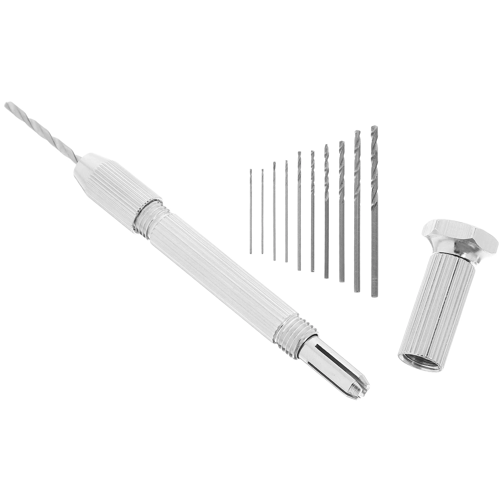 

1Set Precision Hand Drill Set Manual Pin Vise with Replacement Mini Drill Bits for Crafting Woodworking Amber Walnut Hobbies