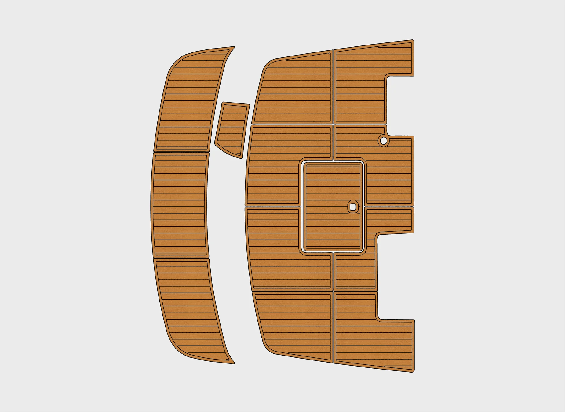 

Marine Faux Teak EVA Non-Slip Mat - 1999-2001 Nordic Tug 42 Self-Adhesive 1/4" (6mm) Boat Deck Pad for Cockpit & Deck