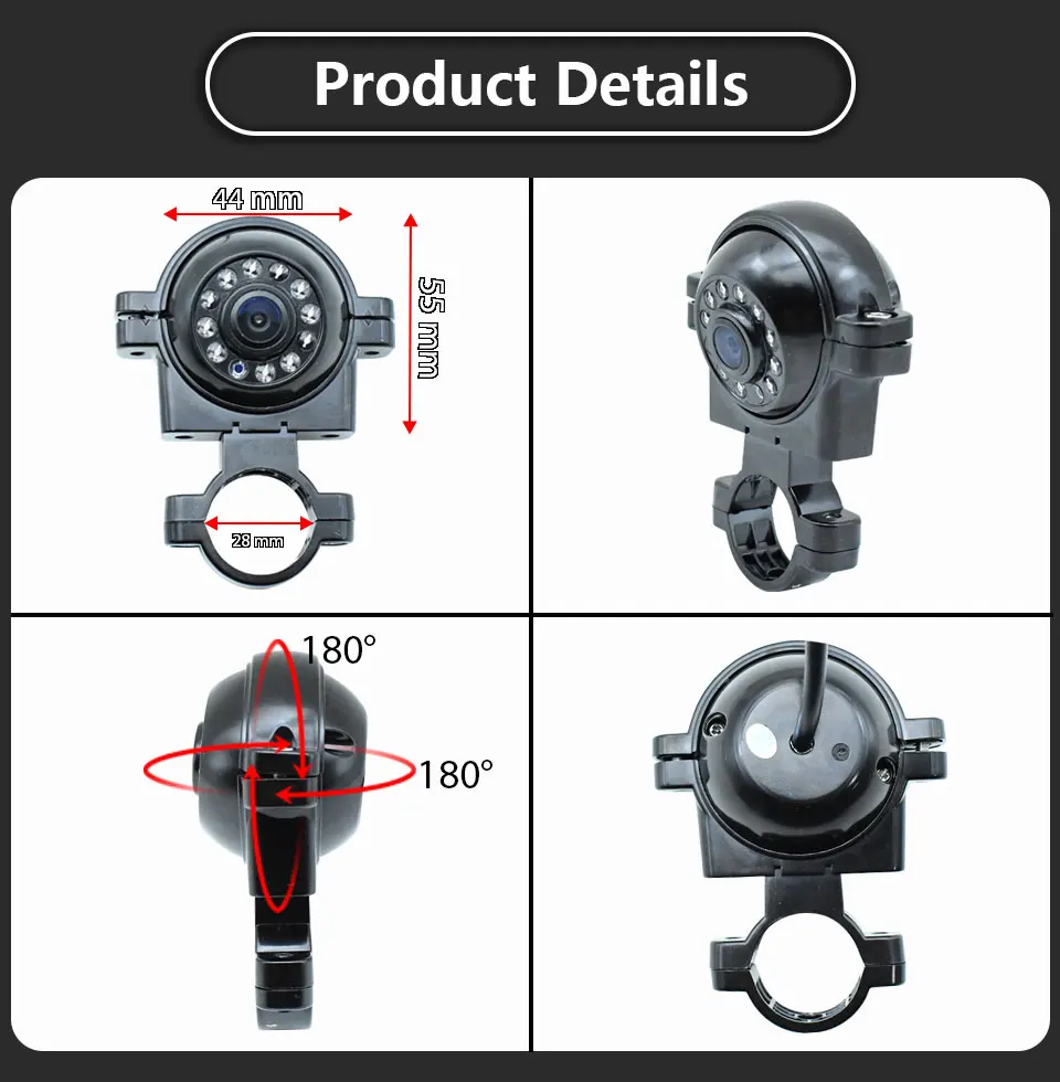 Waterproof 9V-36V 11LED Truck Bus Camera For School Bus Trailer Pickups IR Night Vision CCD/AHD 1080P Reverse Backup Camera