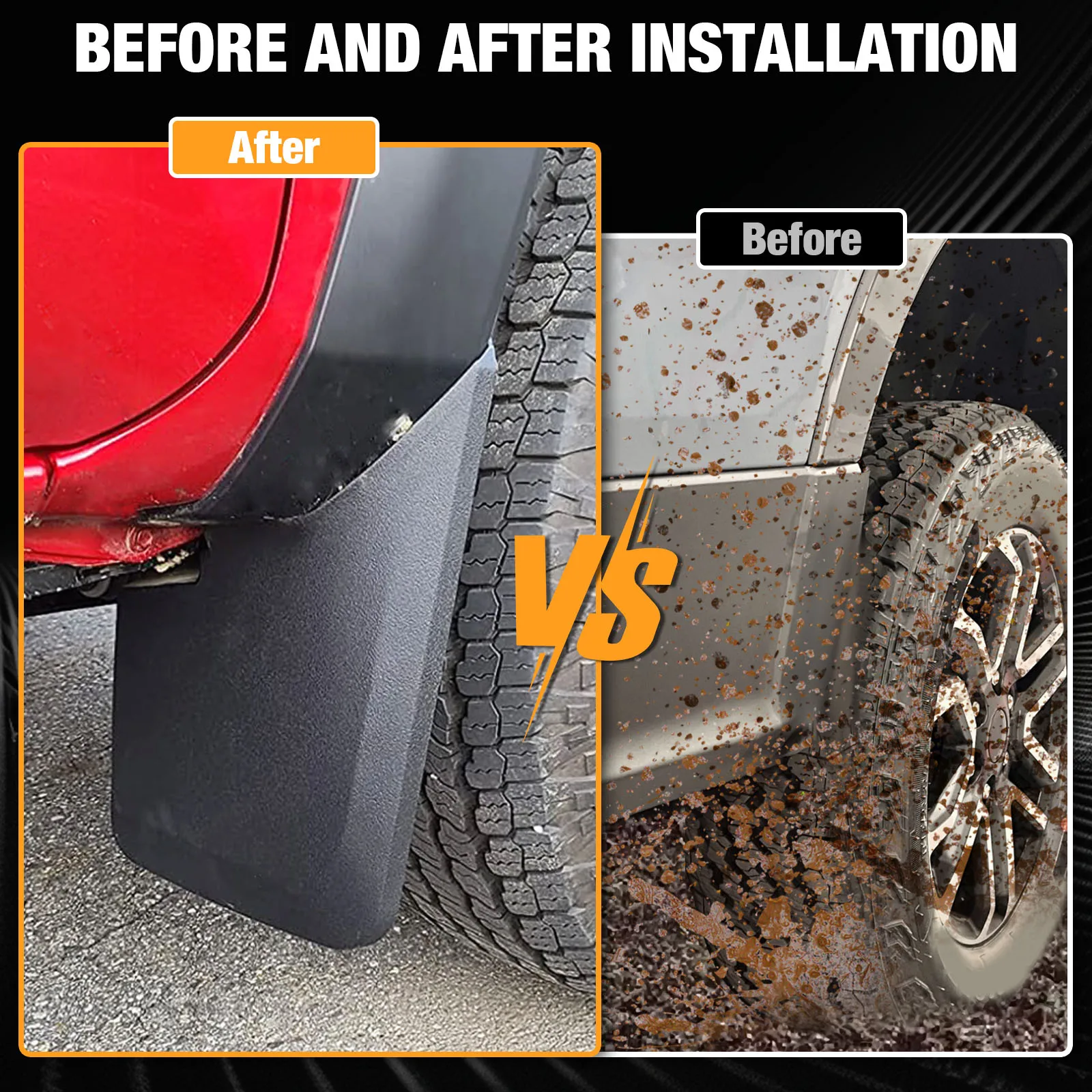 4 قطعة لتويوتا تاكوما N300 2016 - 2023 اللوحات الطينية سبلاش الحرس واقيات الطين لا الحفر الجبهة الخلفية 2017 2018 2019 2020 2021 2022 #4