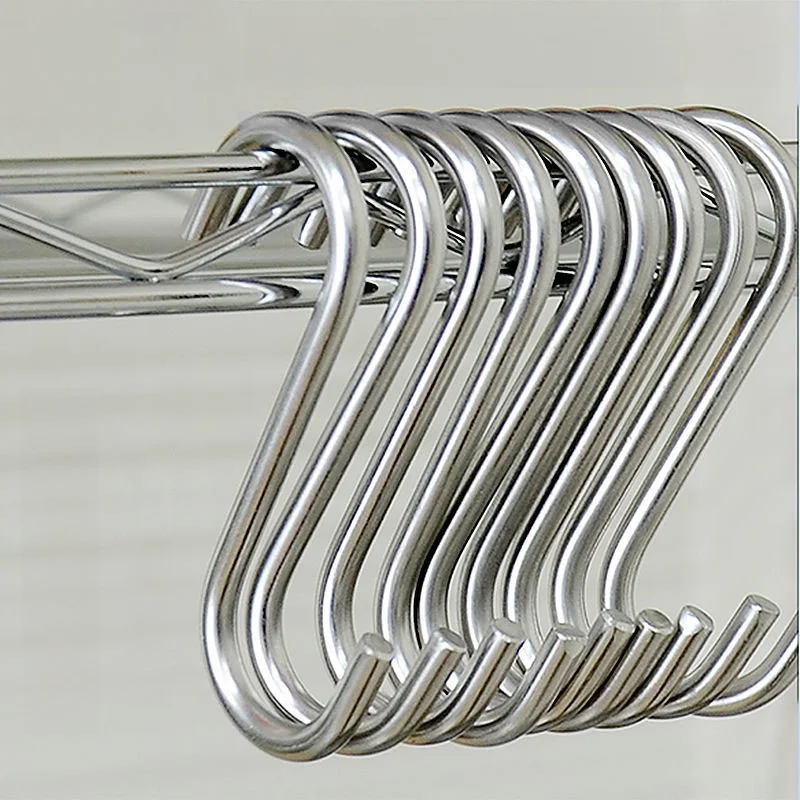 Thickened  S Hook Stainless Steel 304 Hooks for Hanging Cured Meat Weight Bearing S Shaped Hooks Universal S Hook