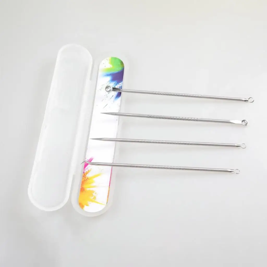 Ferramenta de remoção extrator de comedões de aço inoxidável kit espremedor de manchas dupla face para testa nariz