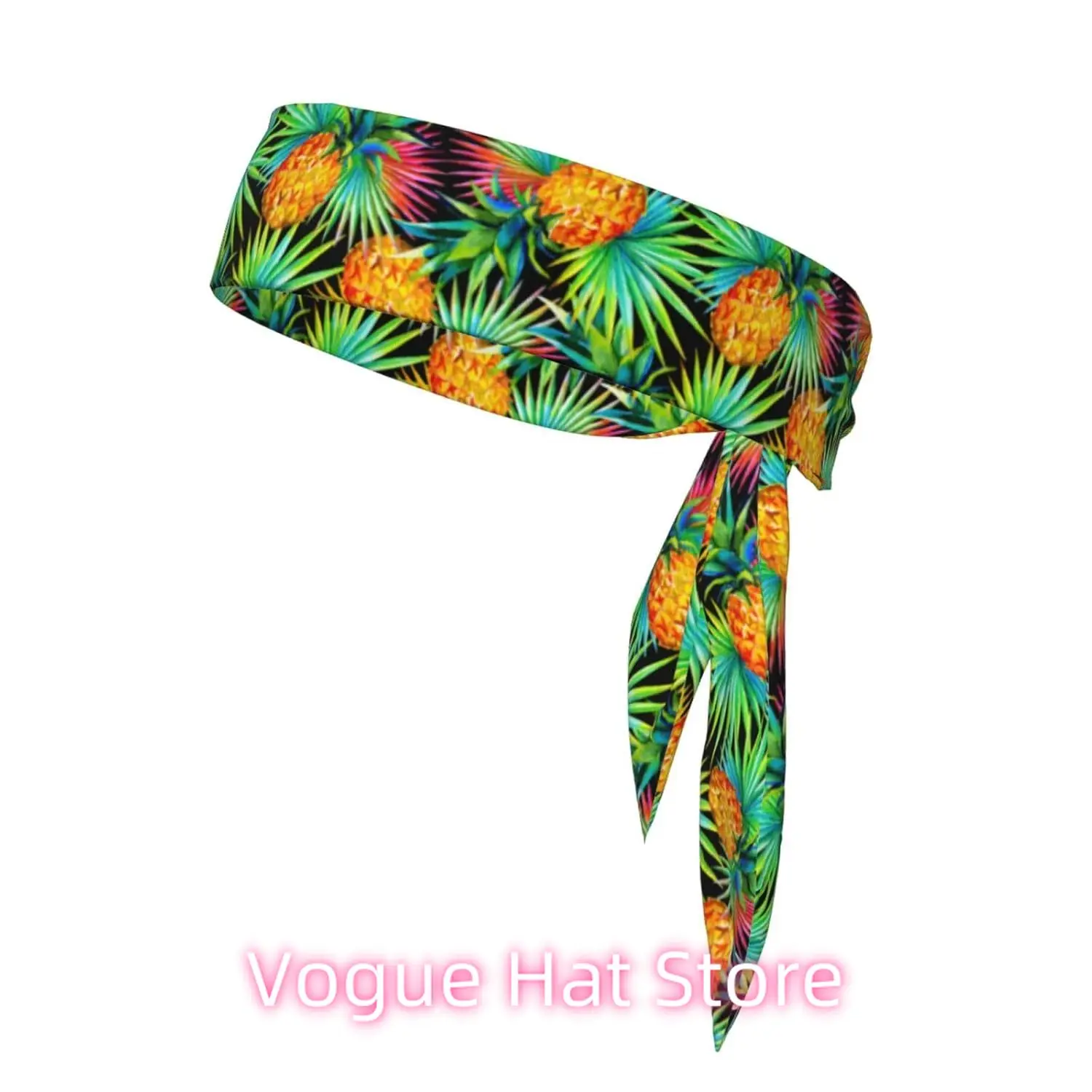 

watercolor pineapple tropical palm leaves Headbands for Men Women Tennis Headbands Athletic Sweatbands