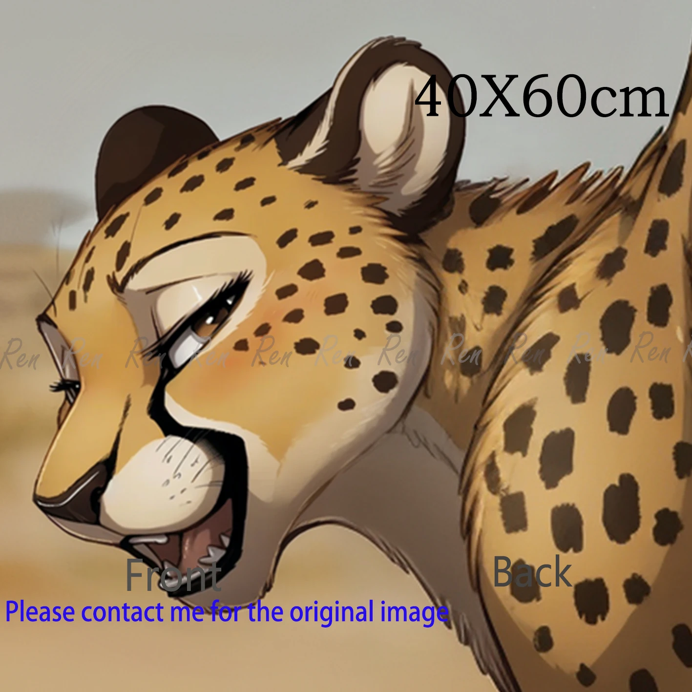 Dakimakura Anime Cheetah Pillow Cover Sofa Cushion Double-side Print Throw Pillow Case 40X60cm