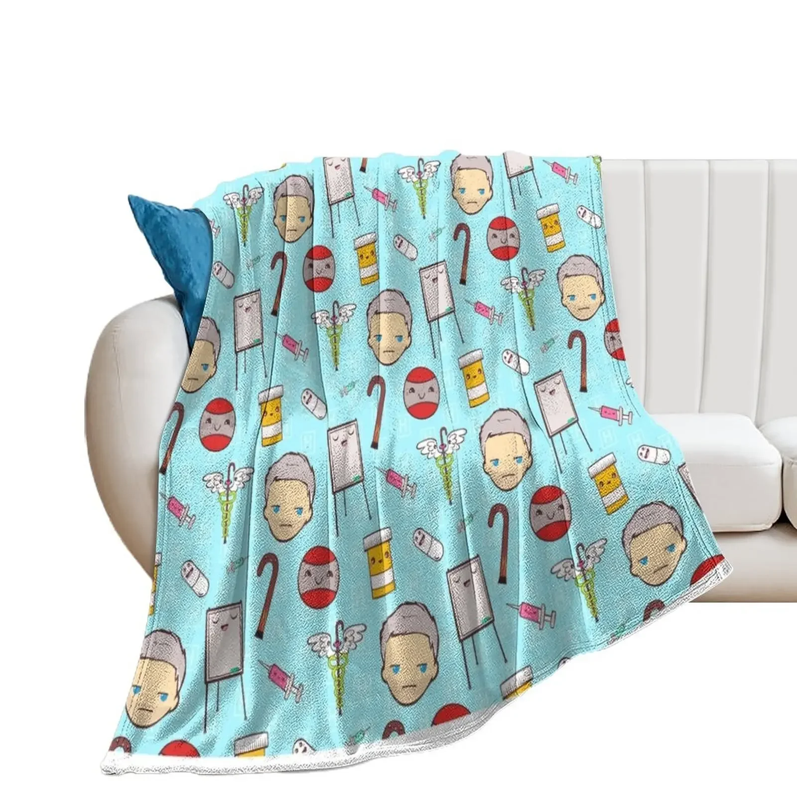 House MD Kawaii Pattern Throw Blanket Sleeping Bag Multi-Purpose Blankets