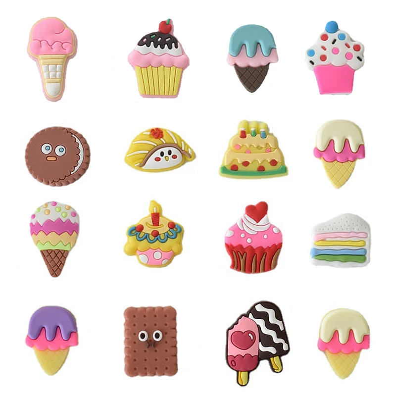 

Набор подвесок для обуви в виде мороженого, аксессуары Crocs, подвески, талисманы, сланцы в форме пузырьков, украшения для обуви своими руками, пряжки, подарки