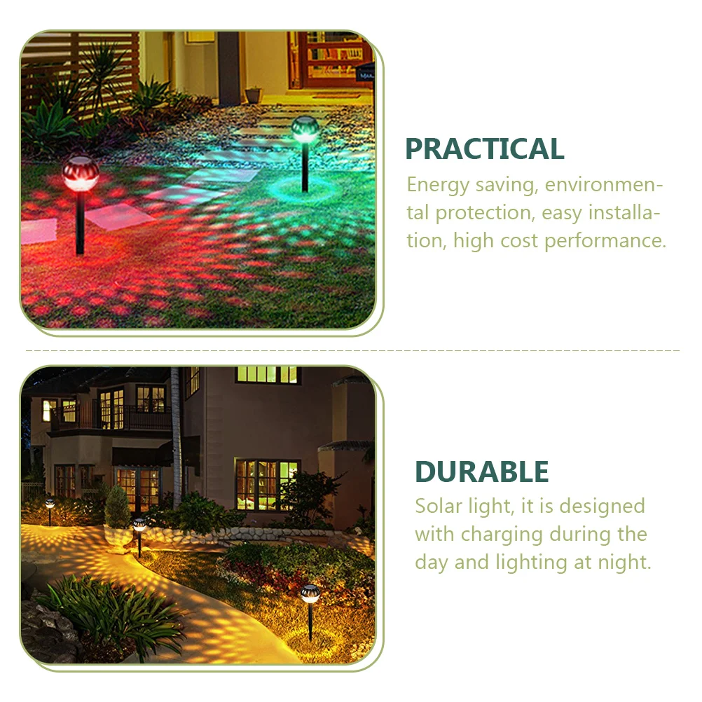 

Solar Lawn Lamp Waterproof Solar-Powered Stake Light Outdoor Garden Led Lamp High Light Transmittance Durable Black