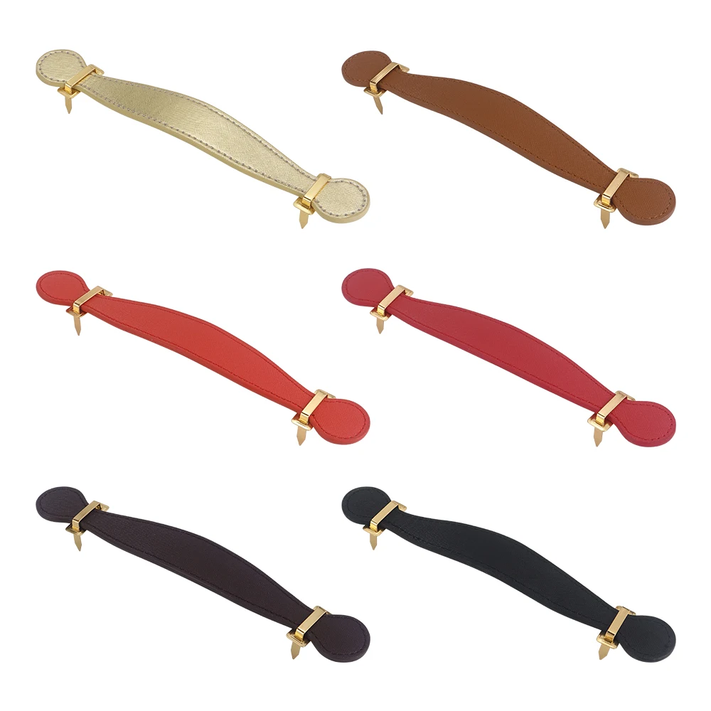 6pcs/set DIY Leather Handle Strap Ring with Hardware Material Accessories, Ideal for Making Luggage Bag Handle & Case Box Handle