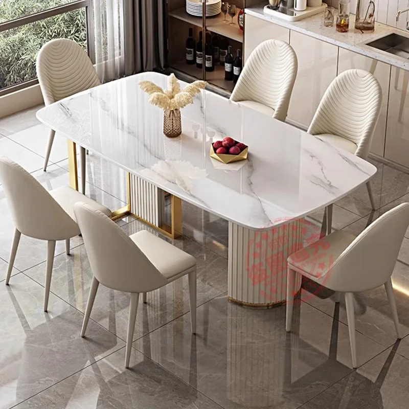 Restaurant Nordic Dining Table White Bar Luxury Rectangle Space Savers Dining Table Modern Craft Muebles Living Room Furniture