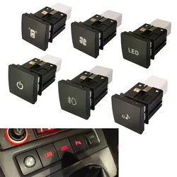 Car Red LED Power On Off Switch Packing Radar Fog Light Fan Music Switch Button For VW Golf 6 Jetta 5 MK5 Caddy EOS Scirocco