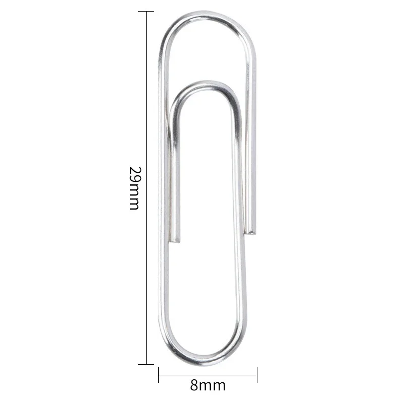 Zilveren Paperclips Roestvrije Paperclip Voor Kantoorschooldocument Voor Het Organiseren Van Clips Student Stationaire Mini Bladwijzer