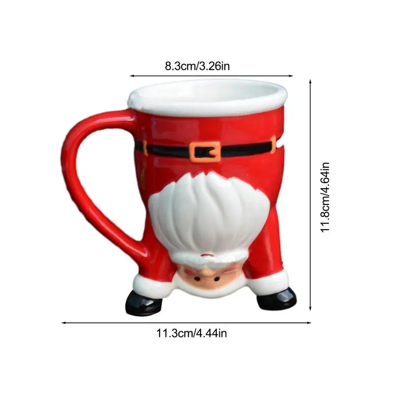 Милые рождественские чашки для кофе в виде Санта-Клауса с перевернутым снеговиком, керамические чашки с ручкой, креативные рождественские подарки, кружка для детей, друзей