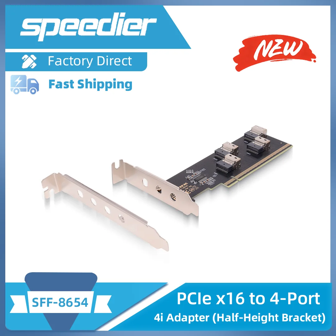 

Expansion Adapter Card PCI-E 3.0 4.0 X16 To 4 Port SFF-8654 4I Pcie Split Card Motherboard To VROC Four-Port Nvme Disk