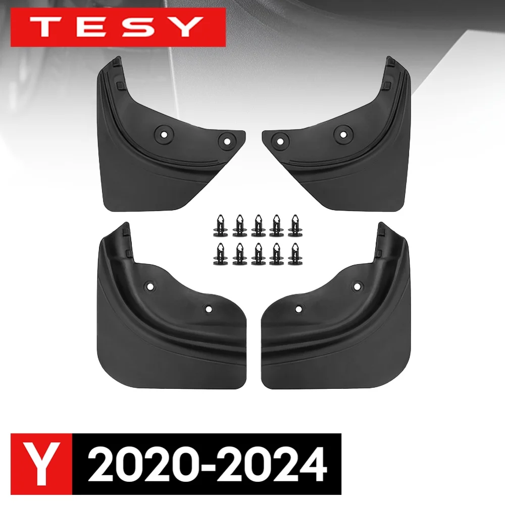 For Tesla Model Y 2020-2024 Car Wheel Mud Flaps Splash Guards MudFlaps Front Rear Fender New Upgrade TPE Mudguards Protector