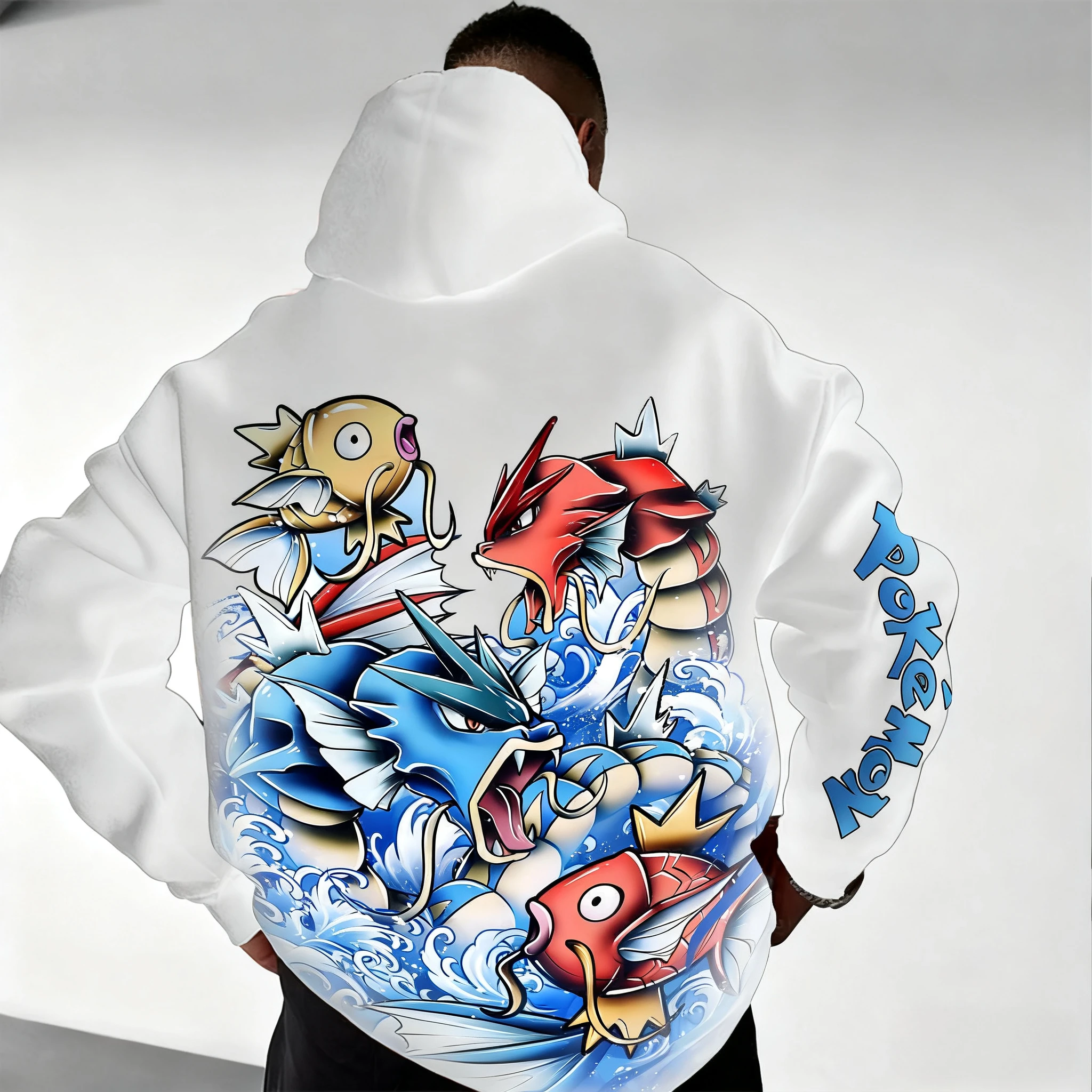 

Мужские и женские толстовки с капюшоном Pokémon Y2K, осень-зима 2022, новинка Gyarados, аниме-принт, Harajuku, большой повседневный свободный топ для родителей и детей