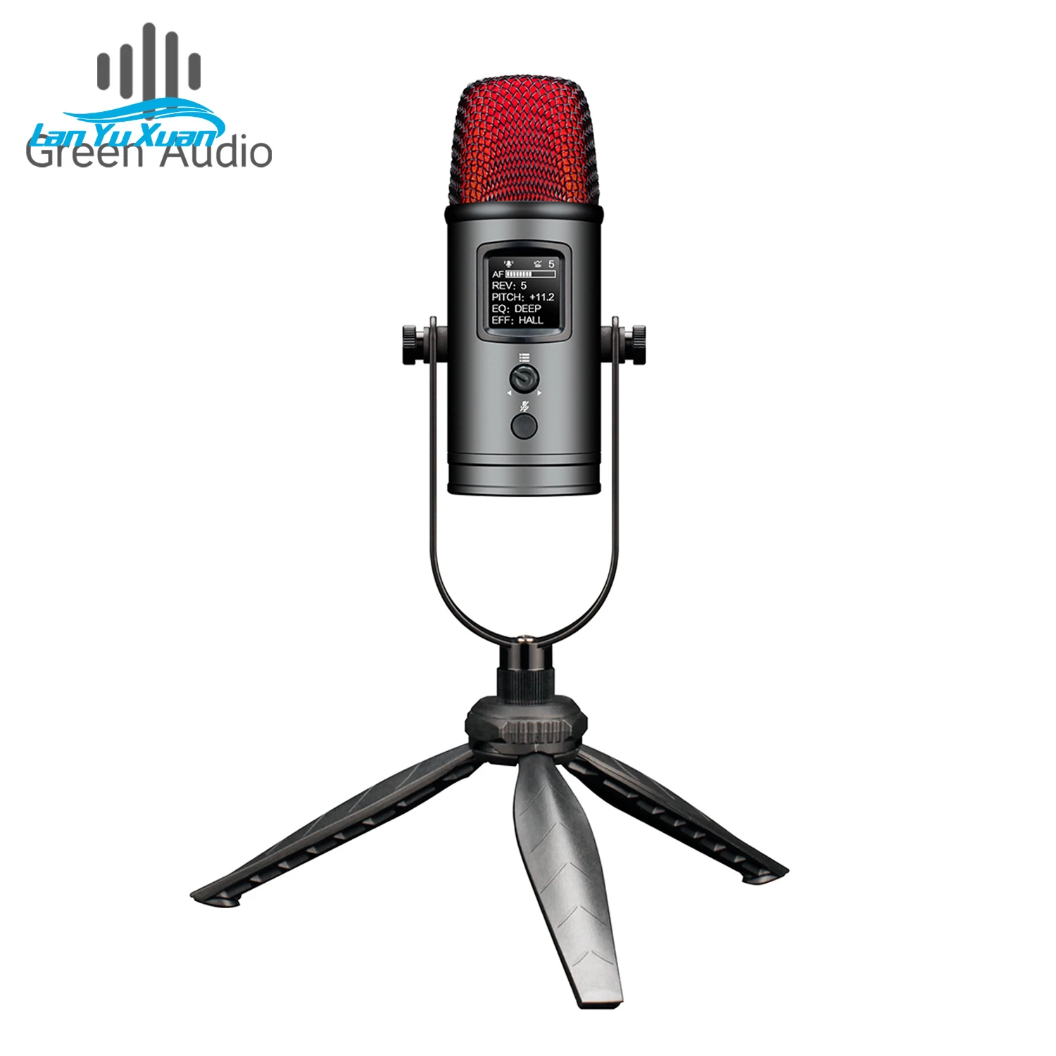 

GAM-UK380 Dsp Intelligent Microphone USB Desktop Microphone built -in OLED display suitable for K song recording live broadcast