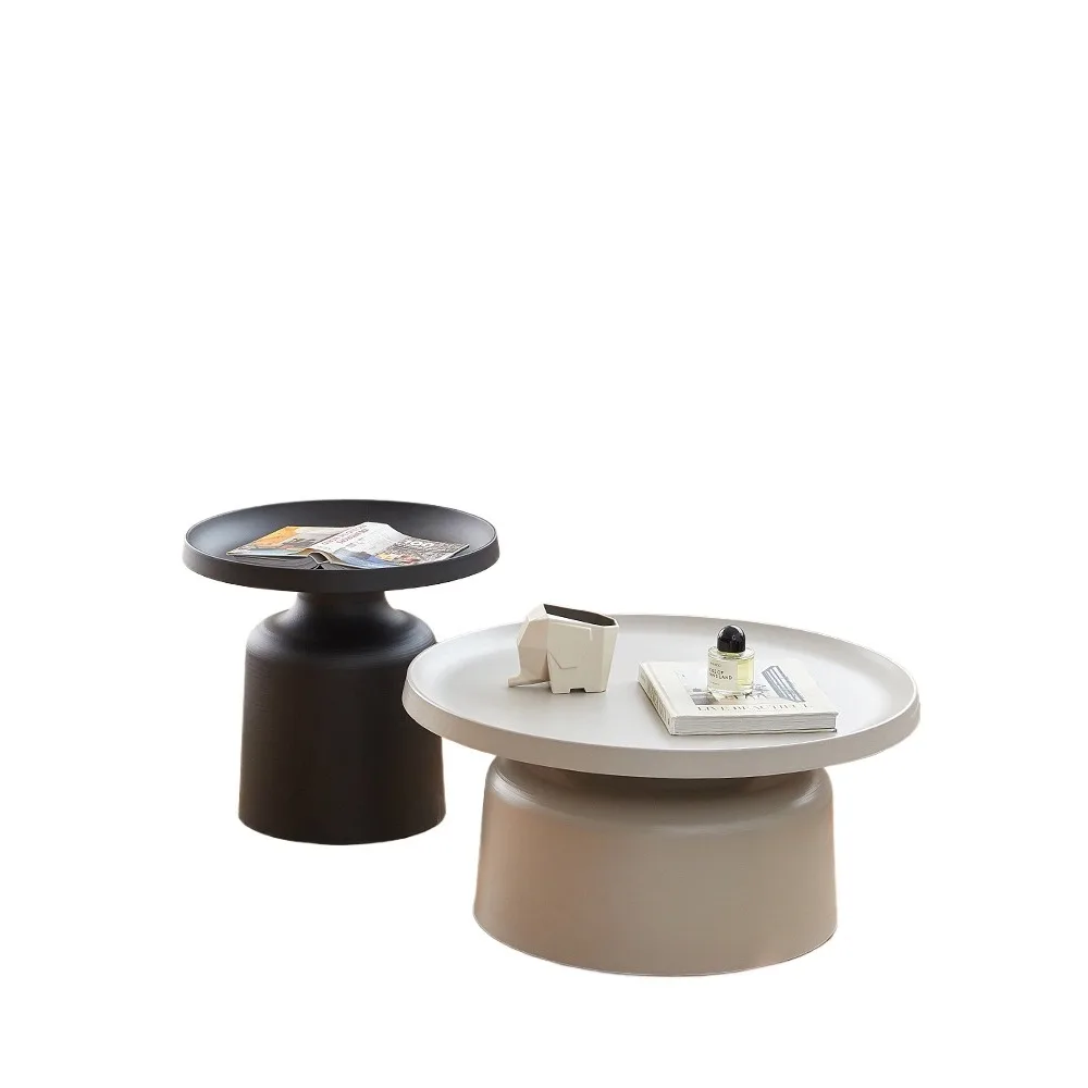 

Простой круглый журнальный столик в скандинавском стиле, комбинация журнального столика с диваном для домашней гостиной