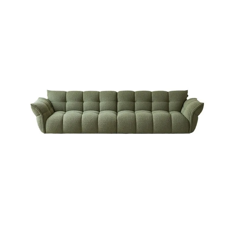 

French cream style fabric sofa petal living room Nordic size apartment straight row three-person special-shaped lily sofa