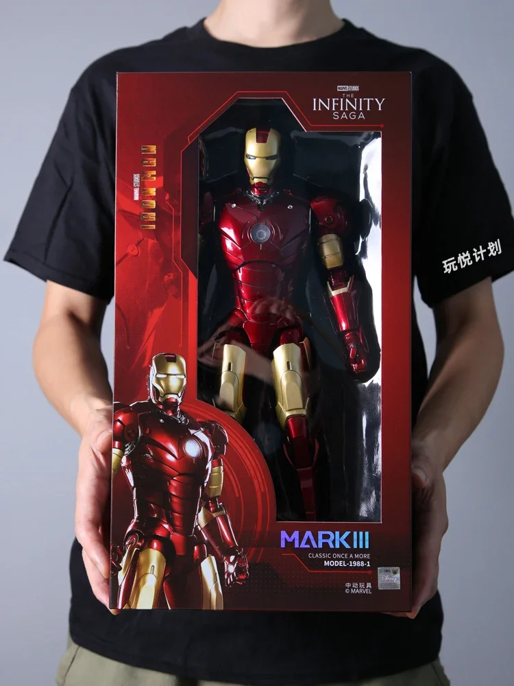 36cm Iron Man Mk3 Marvel oryginalny duży rozmiar 14 cali średni blask wspólne ruchome figurki Anime edycja pamiątkowa zbieraj zabawki