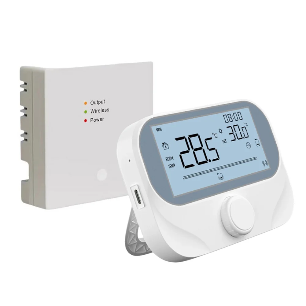Smart Home Heating Wireless Thermostat Boiler Controller Smart Wireless Thermostat Control White For Tuya Smart App