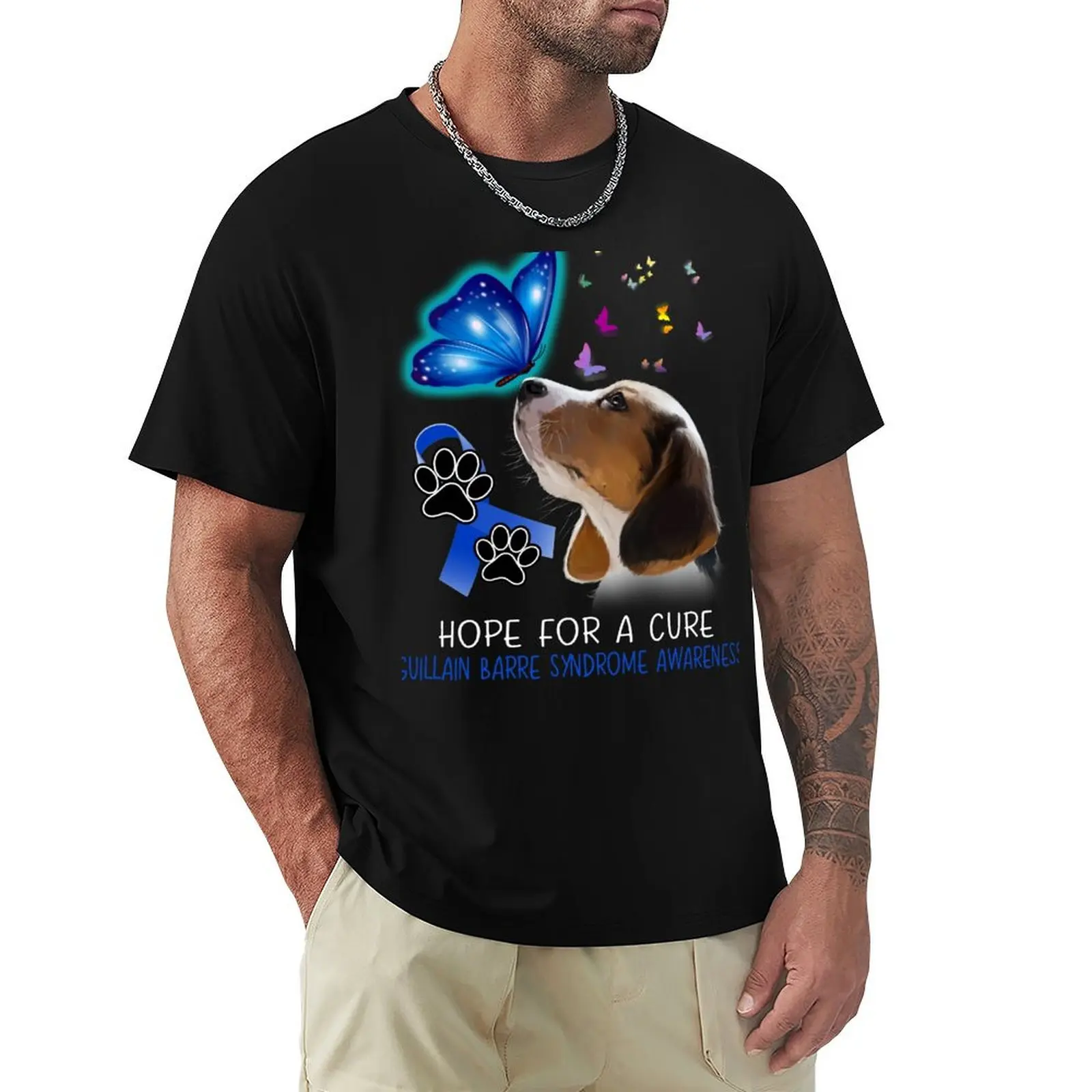 

Beagle Hope For A Cure Guillain Barre Syndrome Awareness T-Shirt tops croswit shirt man mens vintage t shirts
