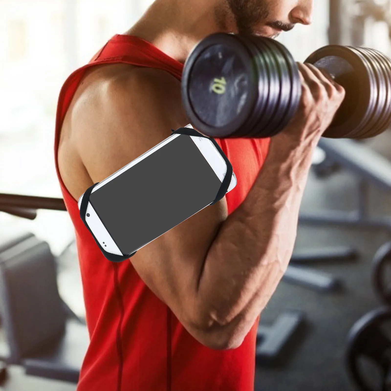 1Set Sports Phone Arm Bag Black Detachable Rotating Wristband Breathable Lightweight Running Biking Gym Outdoor Arm Case Holder