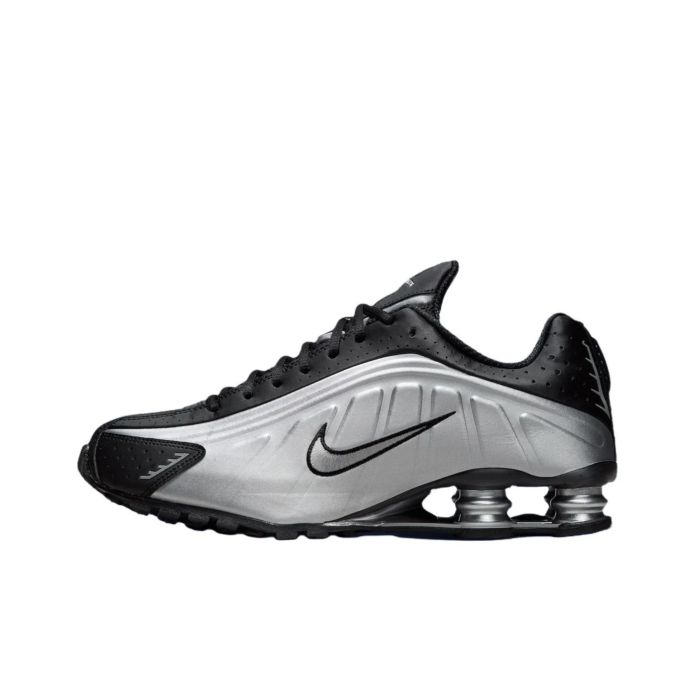 POIZON Nike Shox R4 Tênis de corrida clássicos e versáteis unissex prateados HQ1988-007