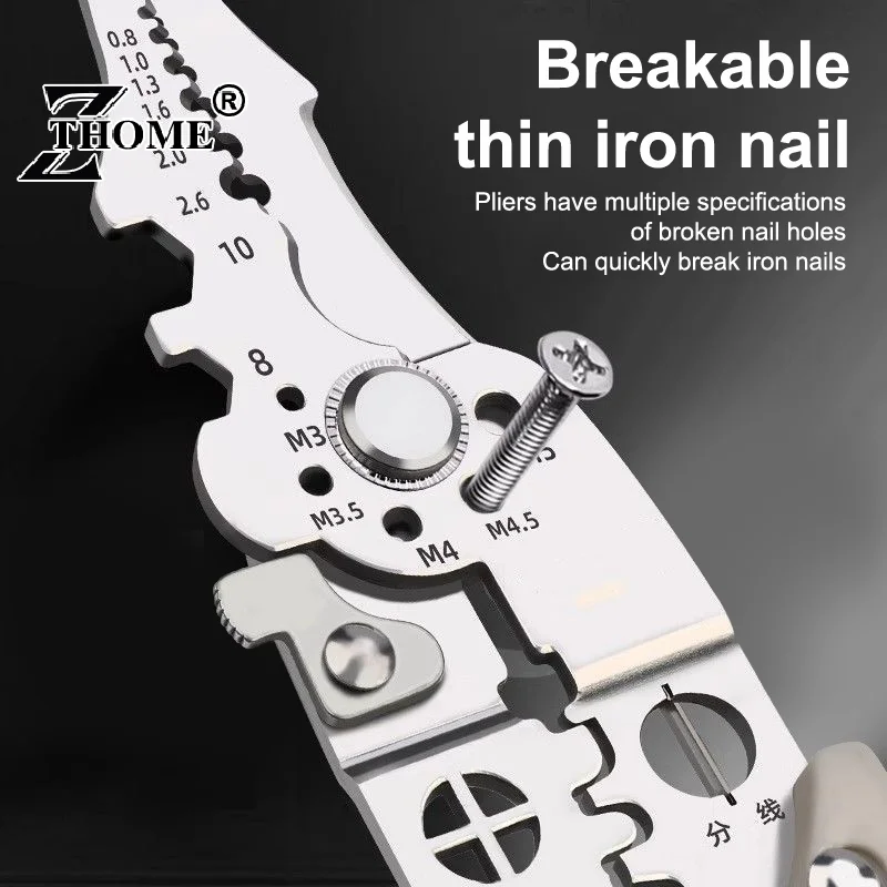 1Pcs Multifunctional Wire Stripper Cable Cutter Pliers Non-slip Decrustation Pliers Electrical Cable Pulling Stripping Tools