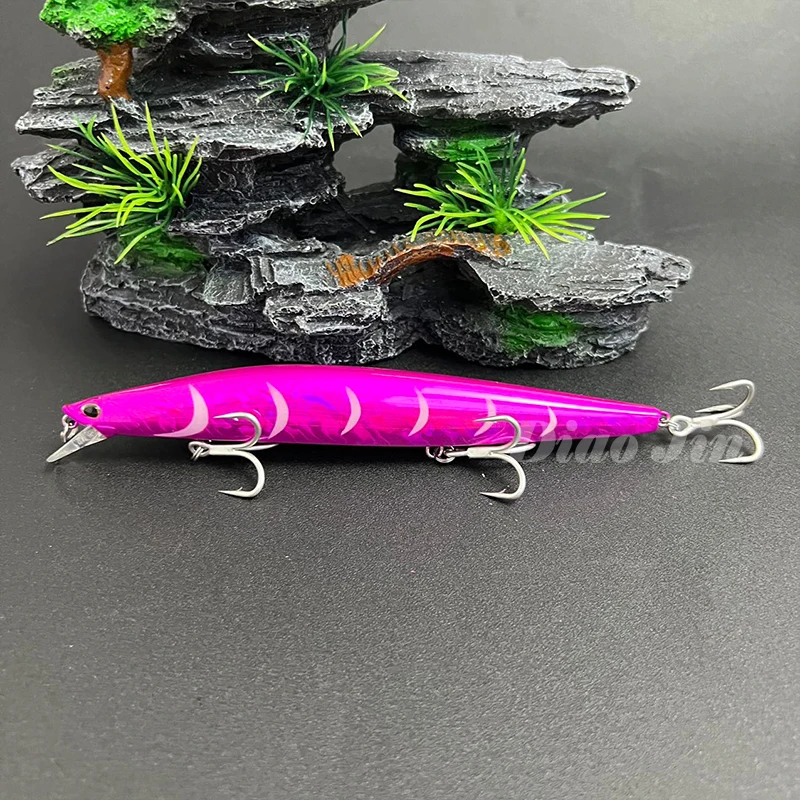 Top Fishing Lure Sinking Minnow 140S 140mm 26g Saltwater Black Bass Pike Lures Long Casting Hard Baits Tungsten Weight Pesca