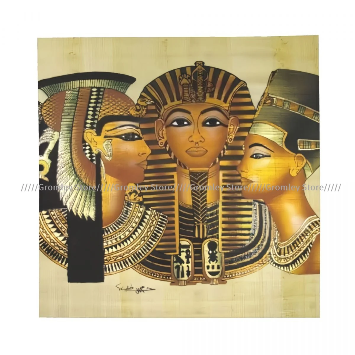 Square Scarf Women Ancient Egypt Nefertiti Bandana Headscarf