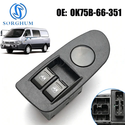 Imagen 1 del producto Coche para Kia Pregio Bongo 1997- 2003 2004 interruptor regulador de ventanilla eléctrica delantero izquierdo OK75-66-350 OK75B-66-351 piezas de repuesto