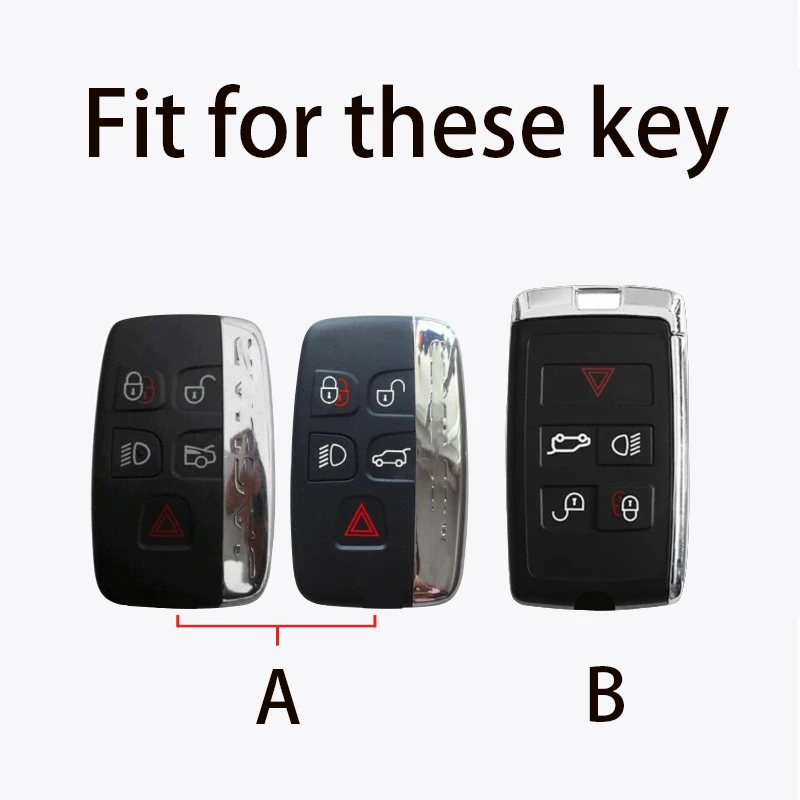 Leather keychain+TPU Car Key Case Shell For Land Rover Range Rover Sport Discovery 3 4 Elander 2 Evoque Jaguar XE XJ XF Guitar