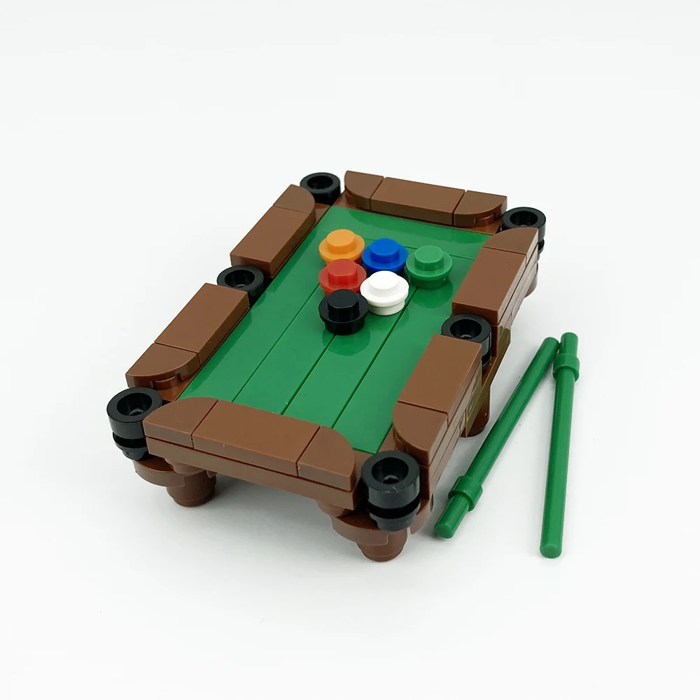 시티 패밀리 시리즈 소형 입자 MOC 당구대 DIY 장난감 축제용 디스플레이