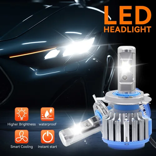 Imagen 2 del producto Faros LED T1 para coche H4 H7 H11 9005 9006 H8, bombillas de adaptación ultrabrillantes, haz de fuerte penetración, accesorios para coche, luces de mejora