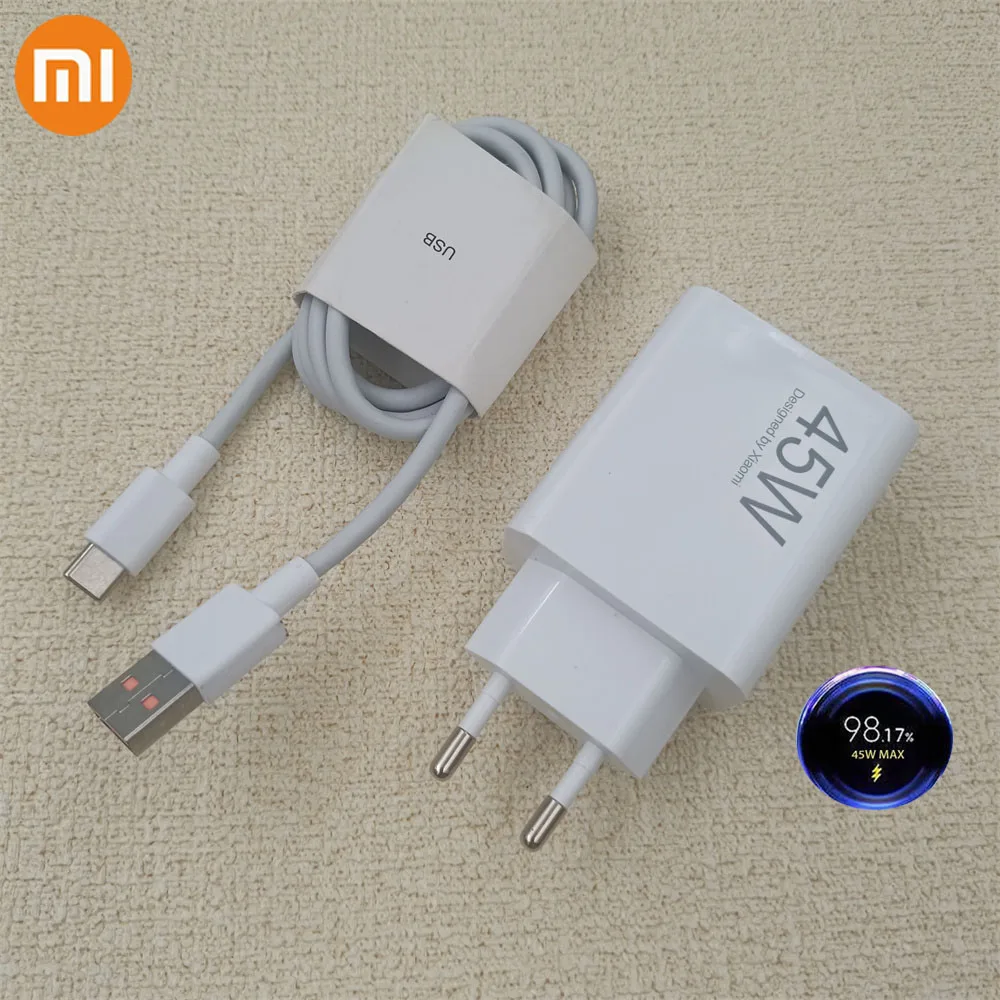 Original Xiaomi Redmi Note 14 Pro 45W Turbo Charger Fast Charge EU Adapter Type C Cable For Mi 11T 1