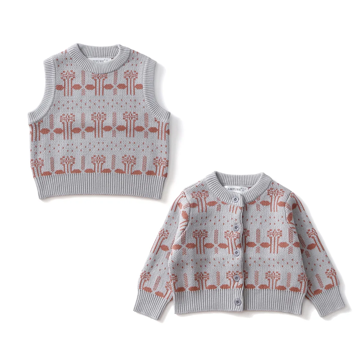 

2025 Autumn Winter Kids Unisex Knitted Cardigan Round Neck Pullover Soft Fabric Casual Top 2-7 Years Toddler Vest Sweater