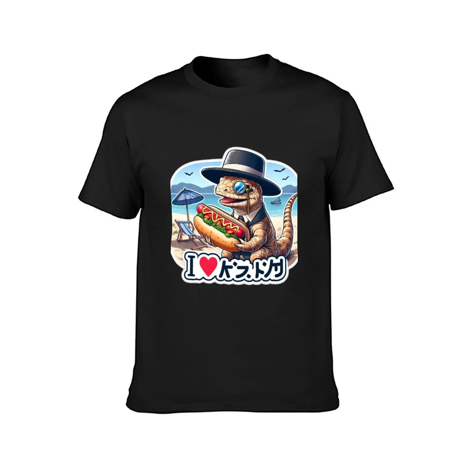 Hot-Dog Lezard Plage T-shirt cute clothes vintage clothes quick-drying quick drying funny t shirts for men