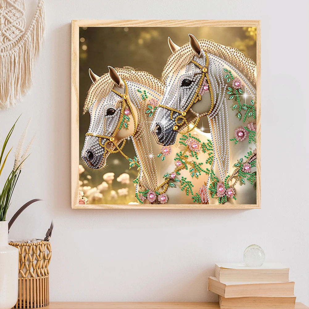 

Набор для алмазной вышивки 5D DIY с частичной выкладкой, специальной формы, с алмазами, Декор «Лошадь», 30x30 см