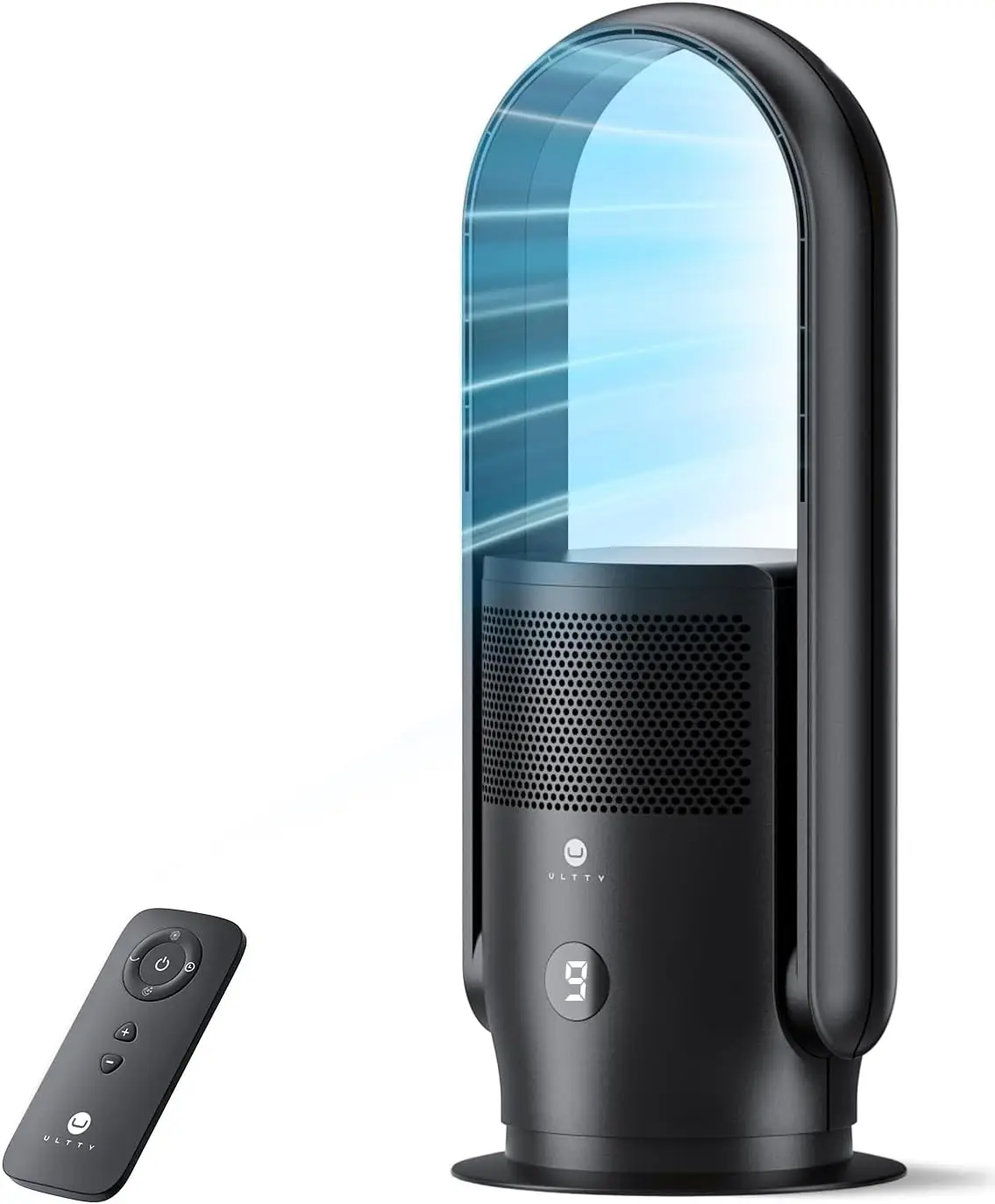 Bladeless Tower Fan Air Purifier Combo Quiet Oscillating Fan Remote Touch Control 9 Speeds 8H Timer HEPA Air Filter Safe Floor F