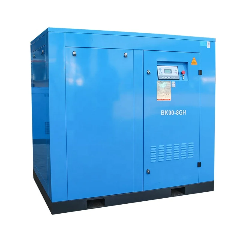 China stationary silent heavy  120 90kw fixed speed screw air compressor machine for textile industry