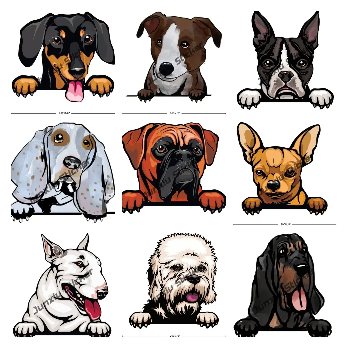 

Creative Puppy Dog Stickers Cute West Siberian Husky Yorkshire Terrier Dachshund Germany Shepherd Chihuahua Cartoon Graffiti