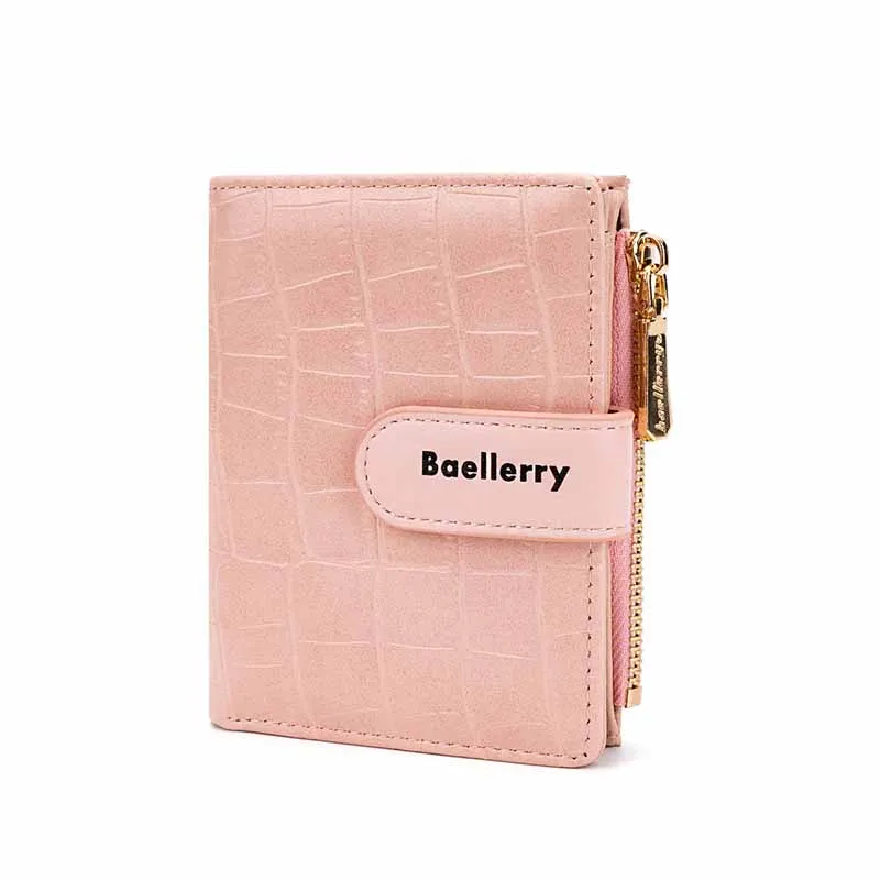

Luxury High Quality Short Women Wallet Stone Pattern Fashion Buckle Zipper Coin Purse Lady Girls Card Holder Leather Money Clip