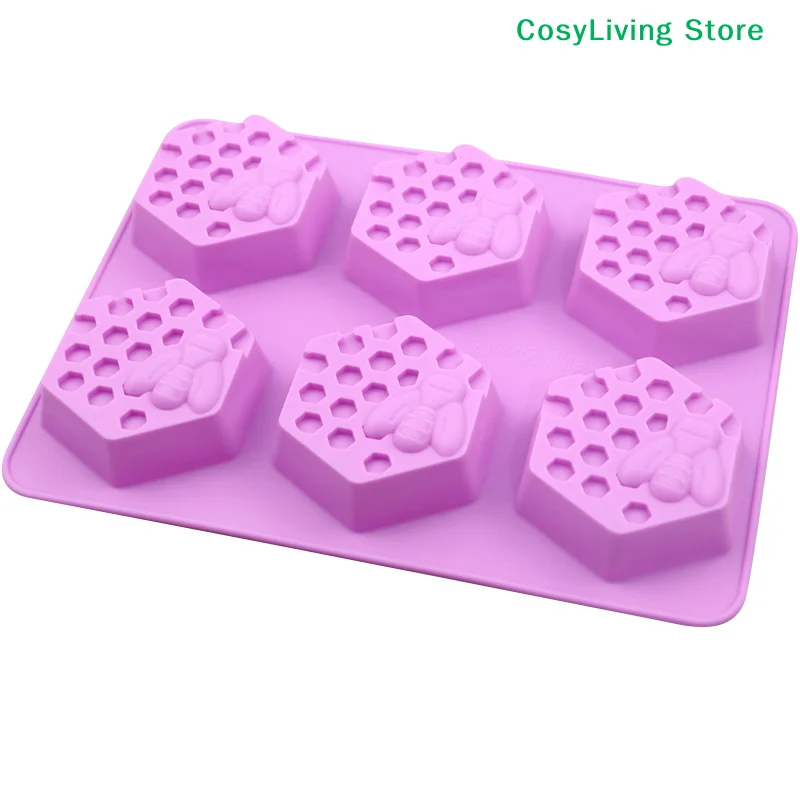 1 Stück 3D DIY Handgemachte Seifenform Bienenform Silikonform Hausgemachte Wabenform DIY Kuchenform