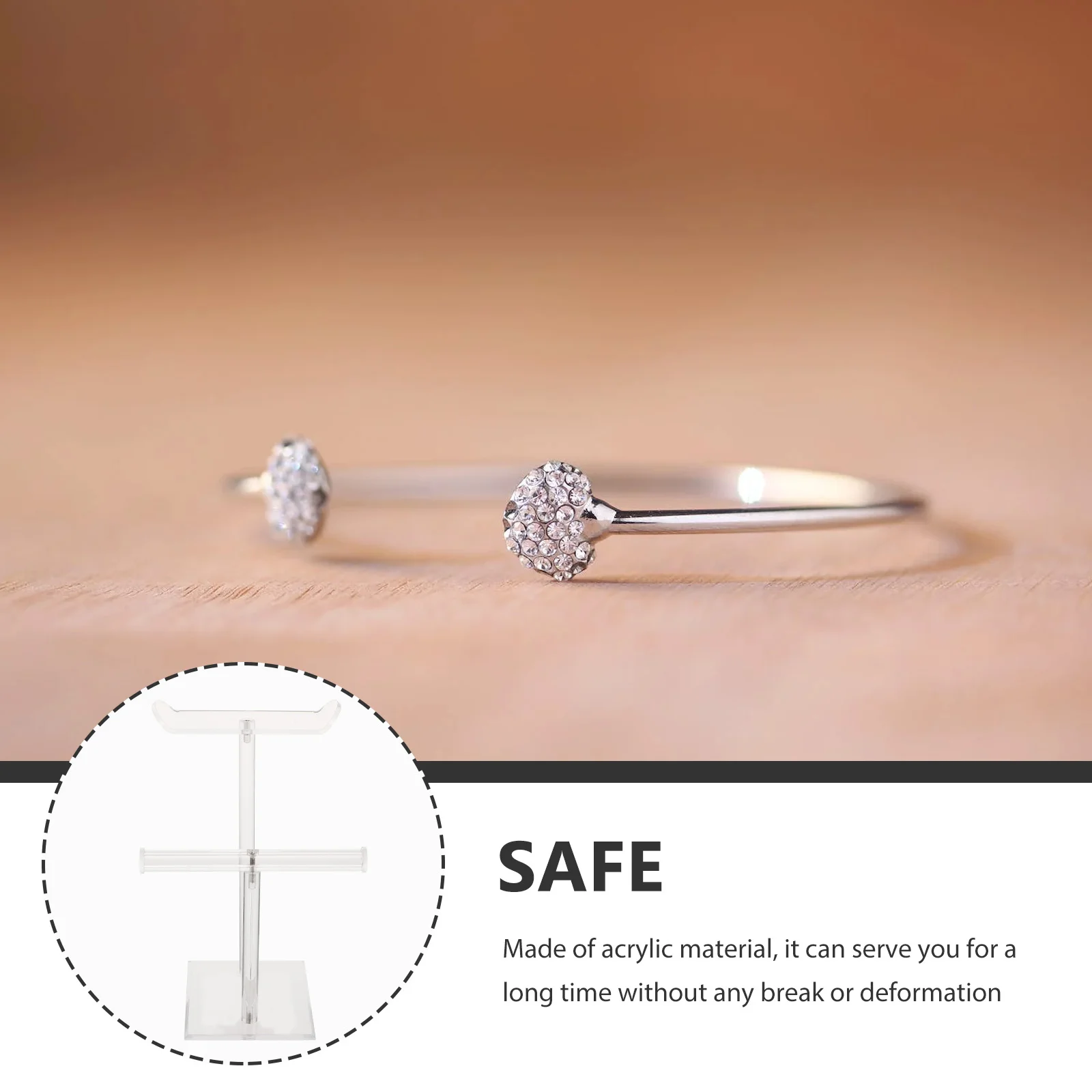 

Acrylic Scrunchies Holder 2-Tier Transparent Display Rack For Hair Rings Bracelets Jewelry Organizer Desktop Stand