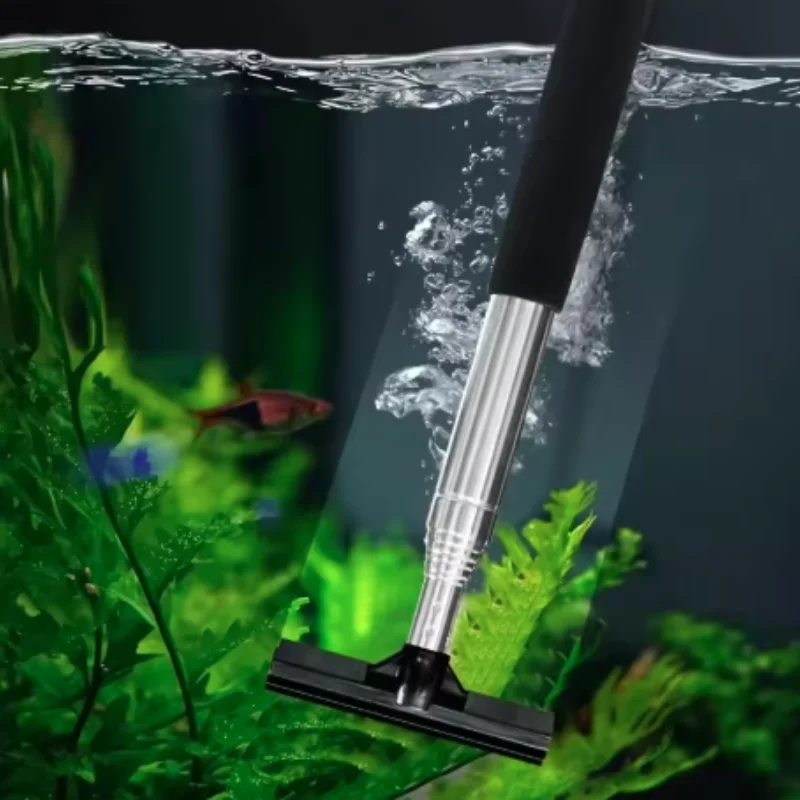 Ausziehbarer Teleskop-Aquariumschaber und -Bürste, Multifunktionaler Reiniger für Auto-Rückspiegel - Vielseitiges Aquarium-Reinigungswerkzeug – Detail 4