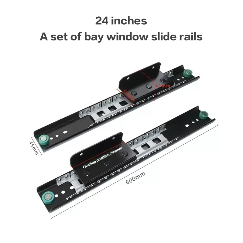 Bay Window Slide Rail Desk Extension Pull-Out Track Hidden Telescopic Dining Table Translation Side-Mounted Hardware